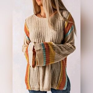 Sunny Autumn Stripe Oversized Knit Size Small,